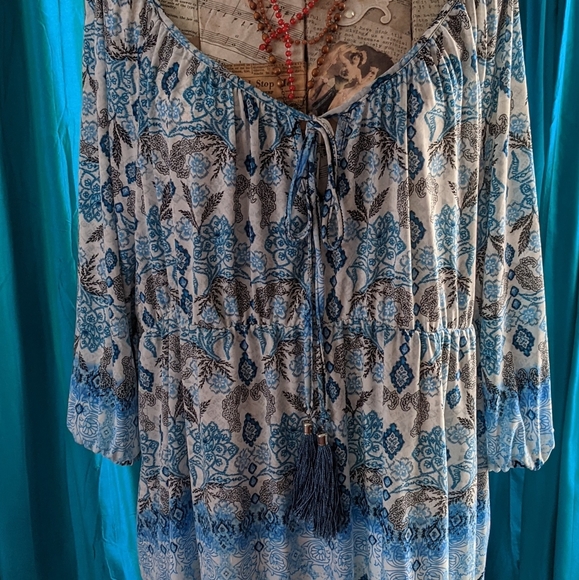 Boho Print Knit Tunic